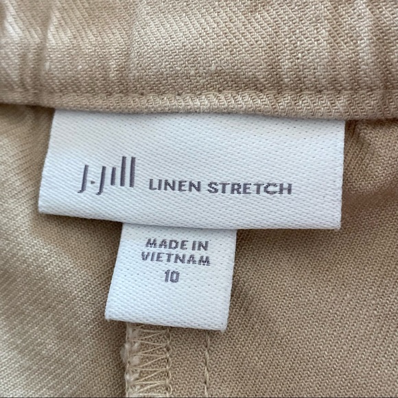 J. Jill Linen Stretch Beige Crop Pant w Pockets/ Linen Rayon Spandex size 10 - Picture 3 of 8